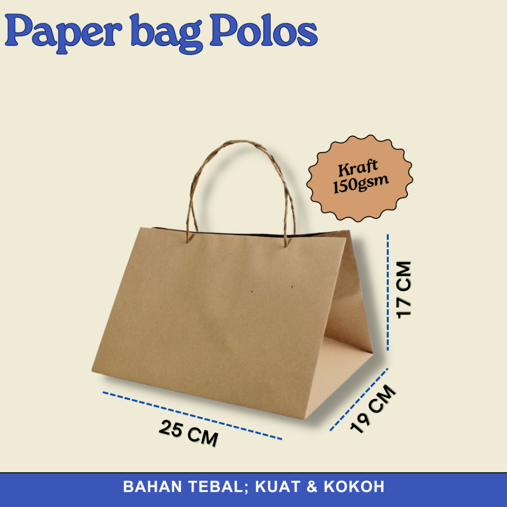 

Paper bag / Paperbag Nasi Box/ Kue/ Bento box ukuran 25 x 19 x 17cm