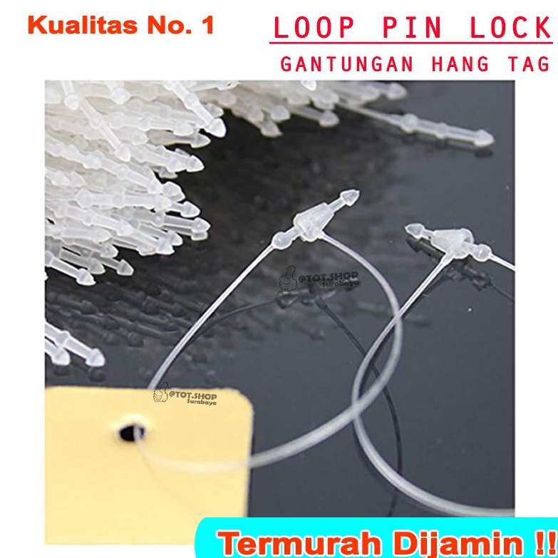 

KODE E25N 1 Dos isi 5pcs LOOP PIN HANG TAG PLASTIK LOCK STRING PIN uk 3 4 5 Inch Tali Hangtag Baj
