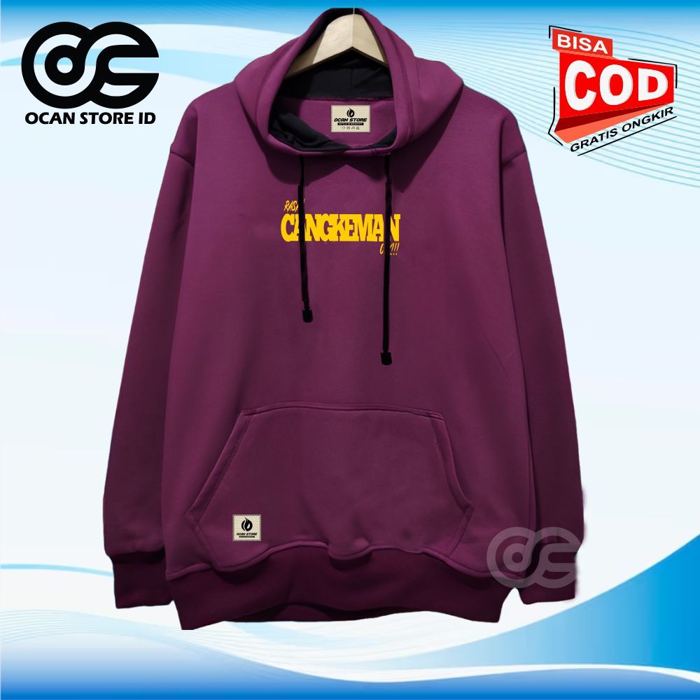 Ochan Hoodie Distro Pria Wanita dewasa list sablon cangkeman bahan tebal Adem Hudi Unisex Ori