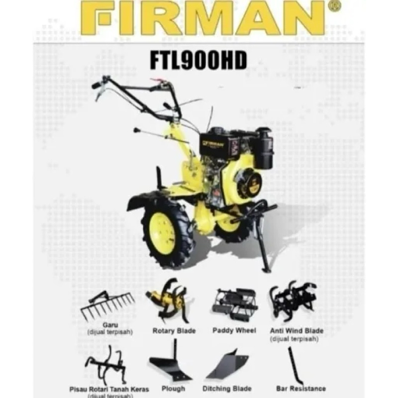 Mesin Bajak Diesel Traktor Firman FTL900HD Tiller Cultivator Machine FTL-900H.D FTL 900 HD