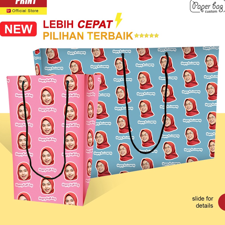 

Wow Paper Bag Kado Custom Muka Foto Sendiri