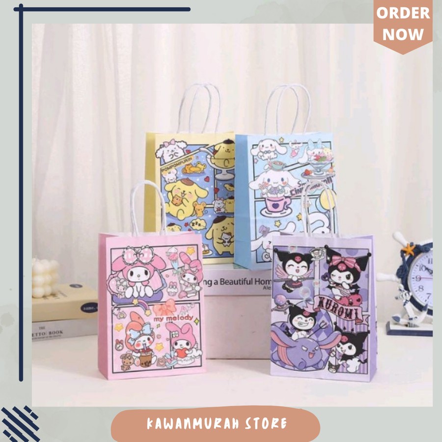 Paper Bag Ulang Tahun Anak Kuromi Melody / Goodie Bag Sanrio - Kuromi