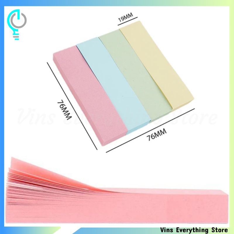 

[VES] Memo Stick Index Tab Penanda Warna Isi 4 76x19 Mm STICKY NOTE POLOS / STICKY NOTES PENANDA HALAMAN / STICK NOTE / KERTAS MEMO