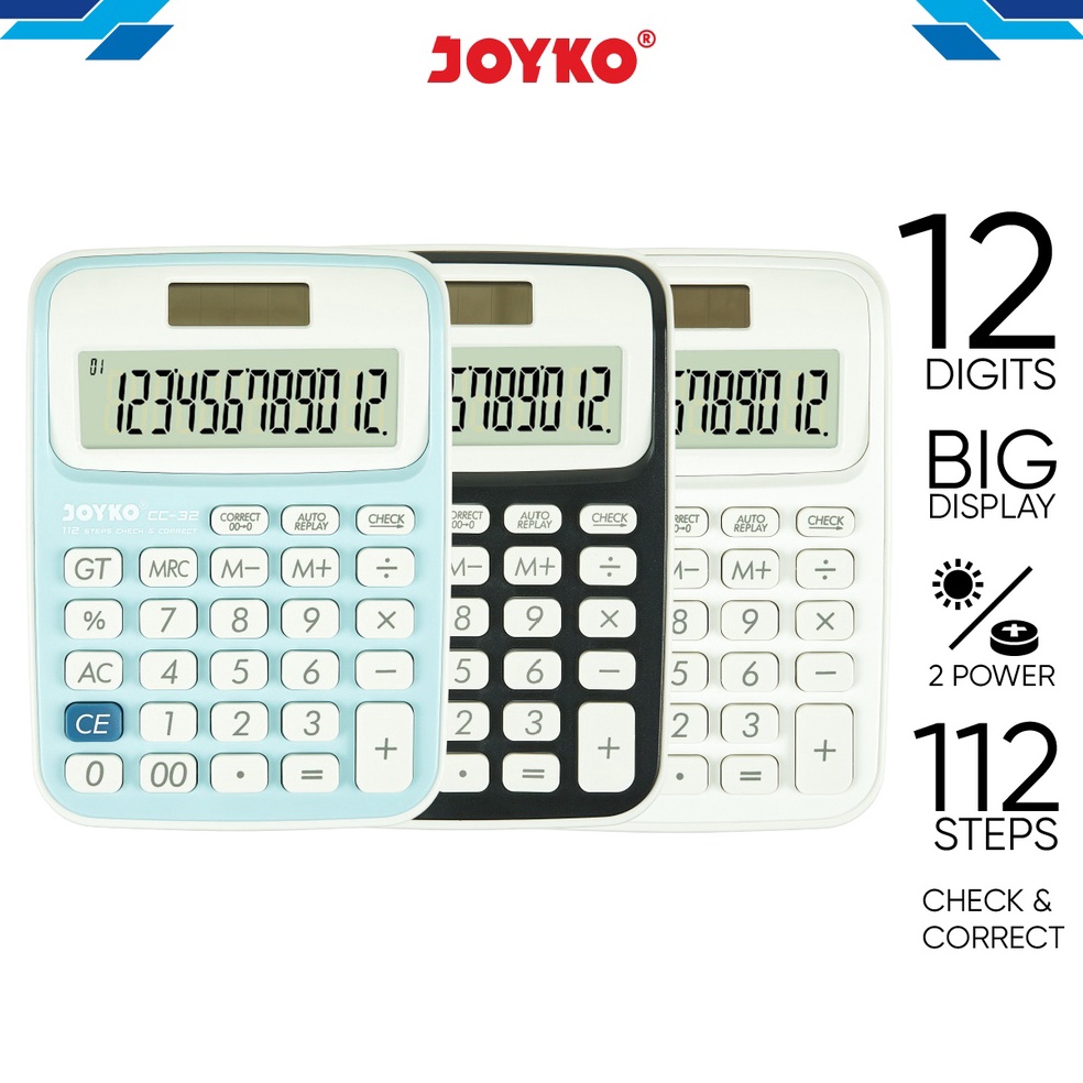 

KODE Y9N Calculator Kalkulator Joyko CC32 12 Digits Check Correct