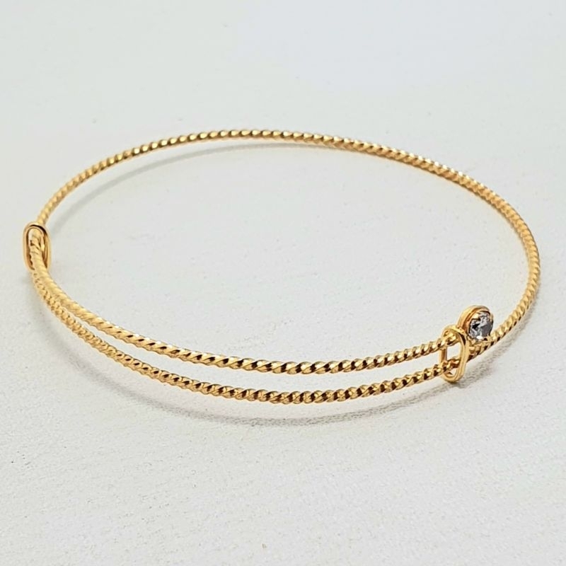 Gelang Lilit Dewasa Emas Muda Mata Putih 2 Gram