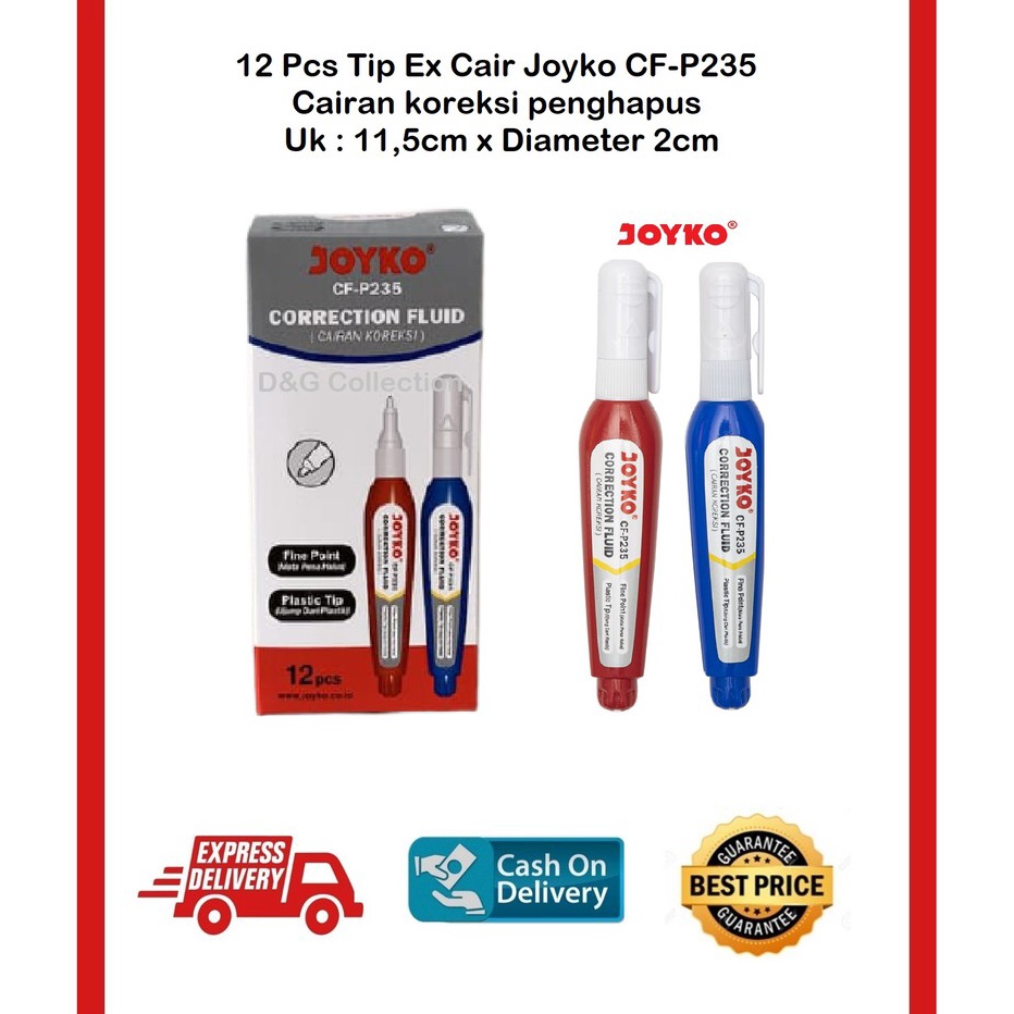 

FG2 12 PCS TIPEX CAIR JOYKO CFP235 TIP X CAIRAN SI JOYKO CFP235
