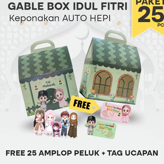 

Potongan Gable Box Hampers Idul Fitri 25pcs Motif Rumah Idul Fitri Hampers Lebaran Buat Anak Keponakan 25pcs