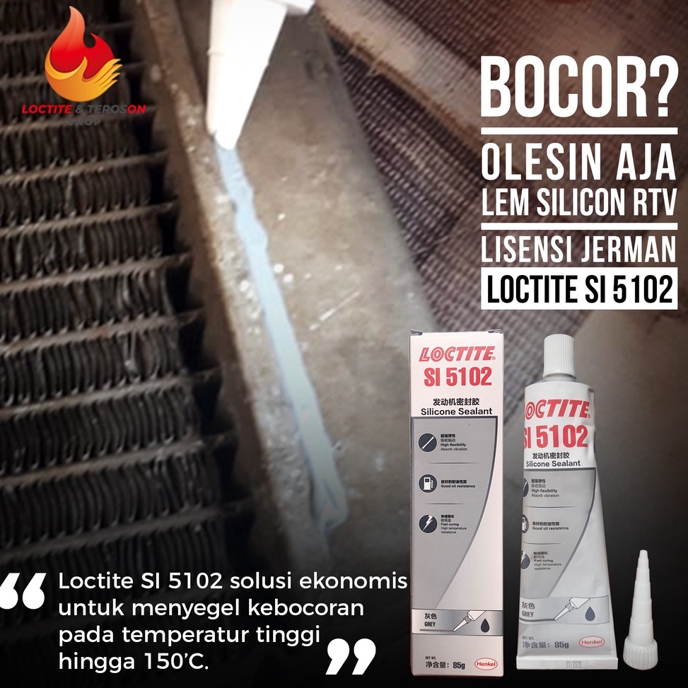 

KODE W5W LEM SILIKON GASKET RTV TAHAN PANAS UNTUK PAKING MESIN DAN RADIATOR LOCTITE SI 512