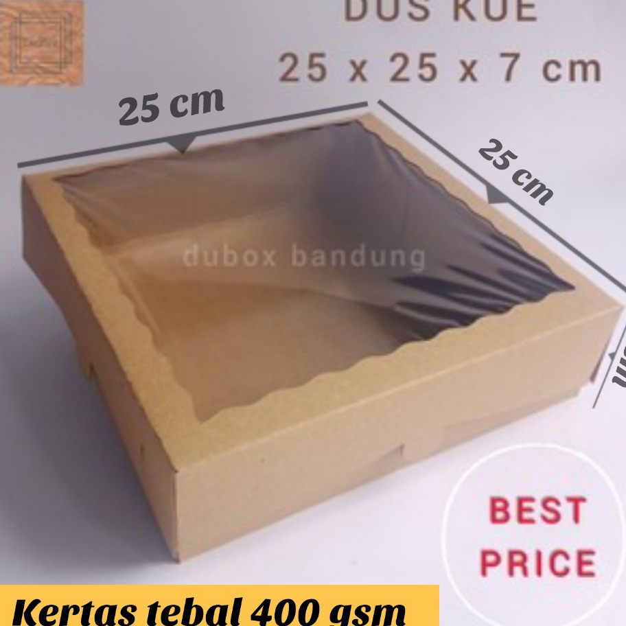 

Terbaru 1 pak 1 pcs DUS KUE 25x25x7 DUS KUE BOLU DUS BROWNIES DUS MAKANAN DUS BOX TART DUS KUE BROWNIES