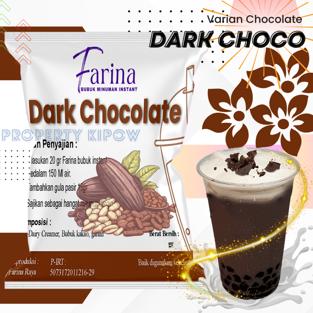 

FARINA Bubuk Minuman Dark Chocolate - Bubuk MInuman Dark Choco 1kg Plain