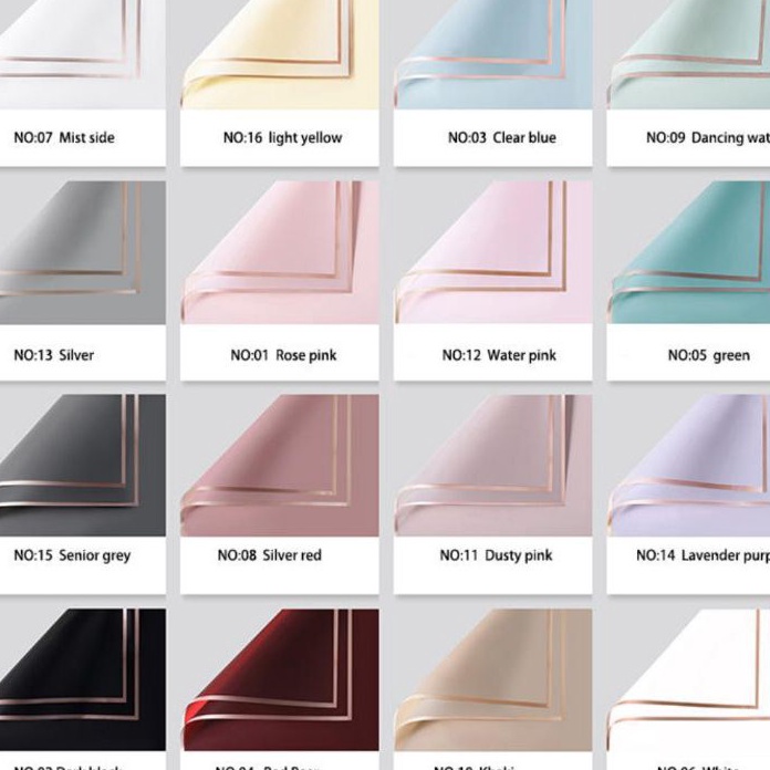 

KI3 isi 2lembar Cellophane Pastel Frame wrapping flowers bouquet plastik bunga