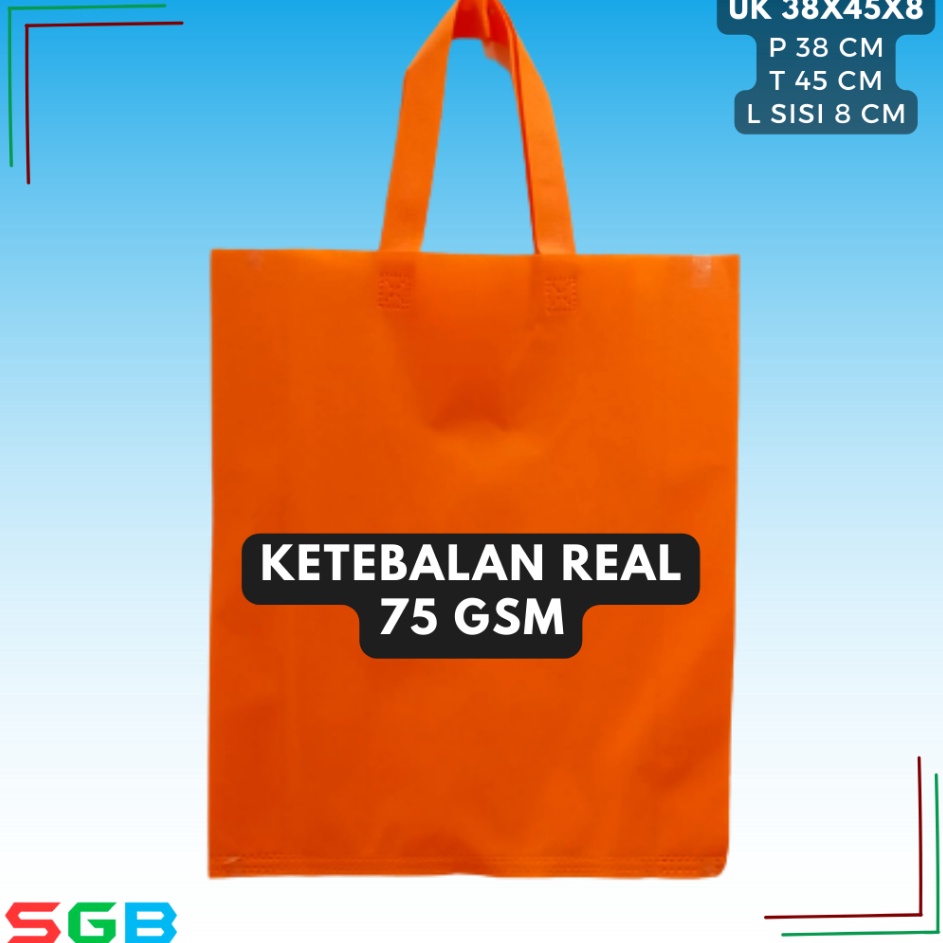 

Grosir Tas Spunbond Handle uk 38x45x8 LUSINAN Goodie bag 75 gsm