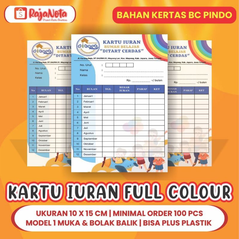

Kartu Iuran Full Colour SPP INFAK