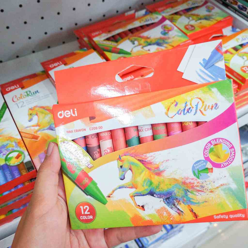 

DELI WAX CRAYON JUMBO ISI 12 ALAT KRAYON ALAT TULIS STATIONERY HAMPER SOUVENIR KADO ANAK ULANG TAHUN