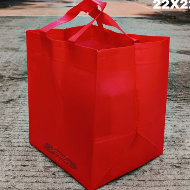 

HJ6 Goodiebag kotak 22x22 spunbond tinggi 28cm HBPA 12pcs