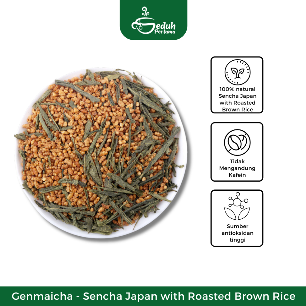 

Seduh Pertama Genmaicha / Japanese Roasted Brown Rice With Sencha Green Tea / Genmaicha Flower Tea Blend