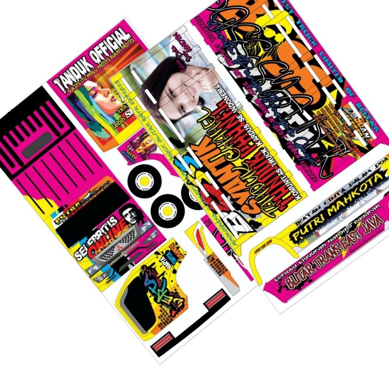 POLA STIKER MINIATUR TRUK JUMBO