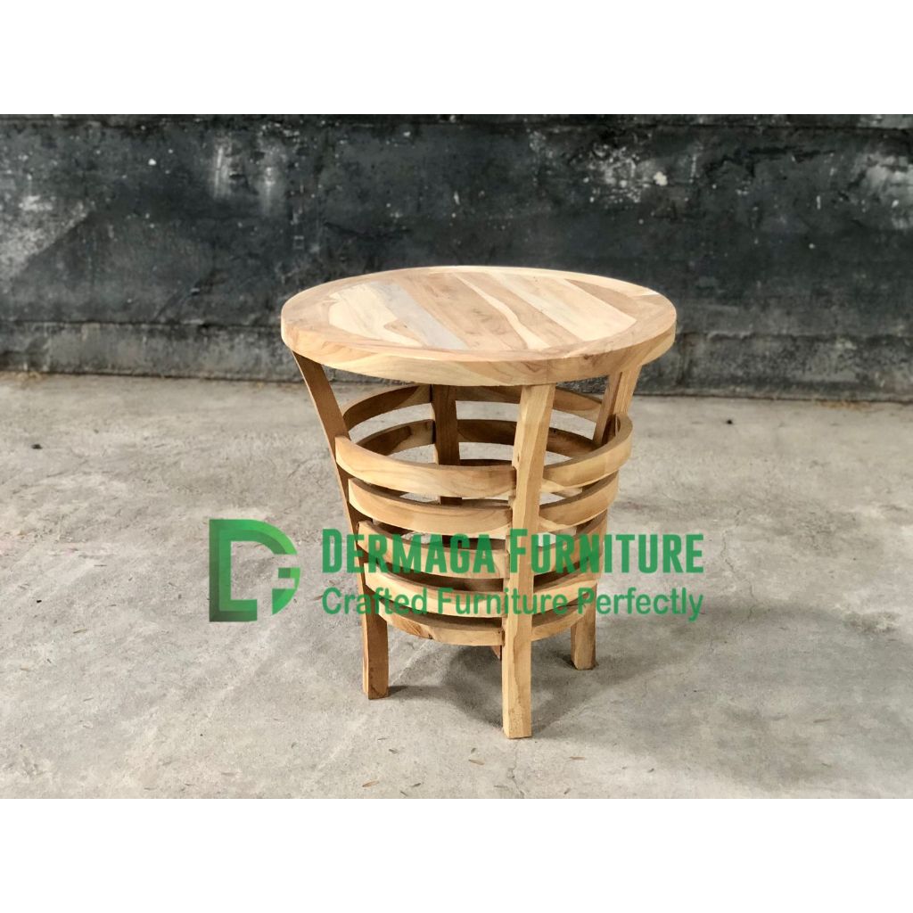 MEJA TERAS CANTIK MINI KAYU JATI SOFA KURSI PELAMINAN DEKORASI TERAS RUMAH MAKAN CAFE VILA HOTEL DER