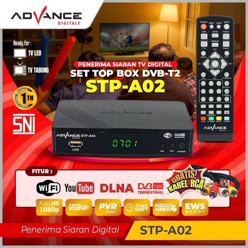 Set Top Box Advance STP-A02 STB Penerima Siaran Digital Full HD - STP-A02 + HDMI