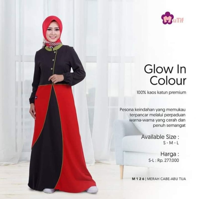 Gamis polos terbaru - Gamis polos kekinian - Gamis kaos motif M126 merah cabe-abutua//