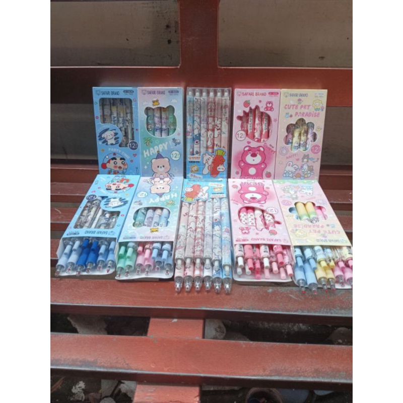

(1pcs)Bolpoin gel SAFARI click SF-1803/1801/pen gel safari karakter