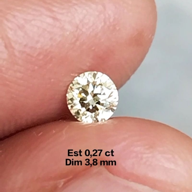 0,27 Carat Berlian Banjar Asli Light Yellow - Intan Banjar