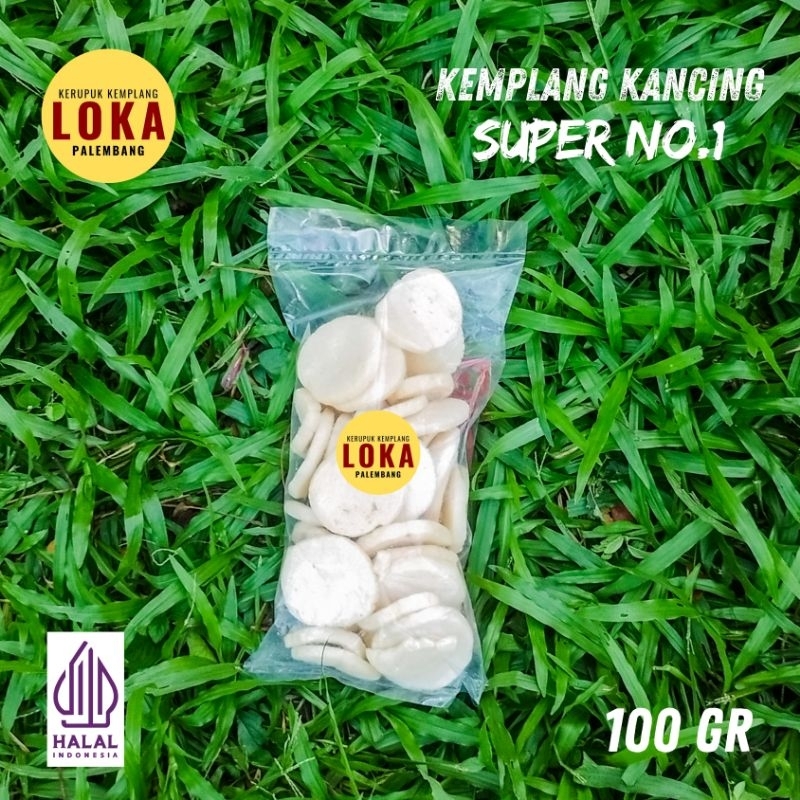 

KEMPLANG KANCING SUPER IKAN TENGGIRI KERUPUK KOIN KANCING SUPER KHAS PALEMBANG 100GR