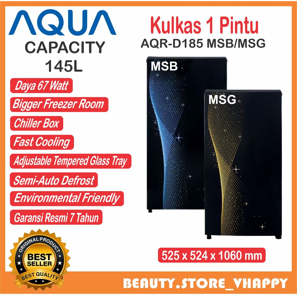 kulkas aqua terbaru kulkas murah kulkas aqua 1 pintu aqr 185 msb/msg garansi resmi big freezer