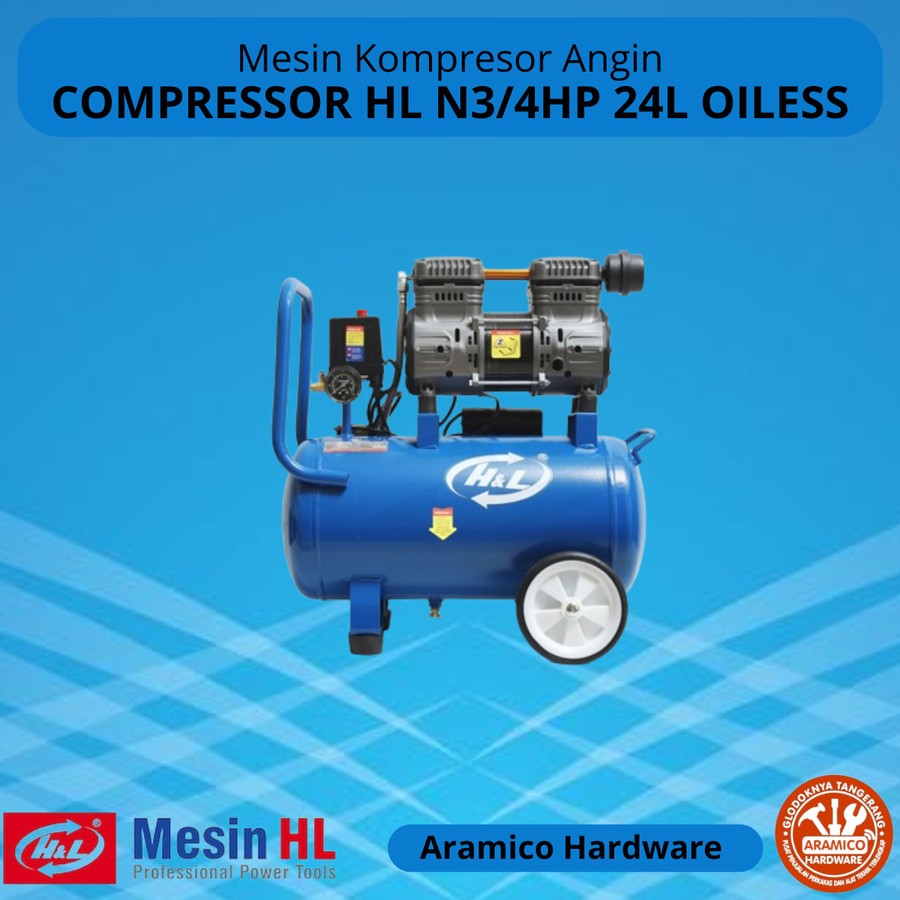 Kompresor H&L HL N3/4 HP 24 Liter Oilless