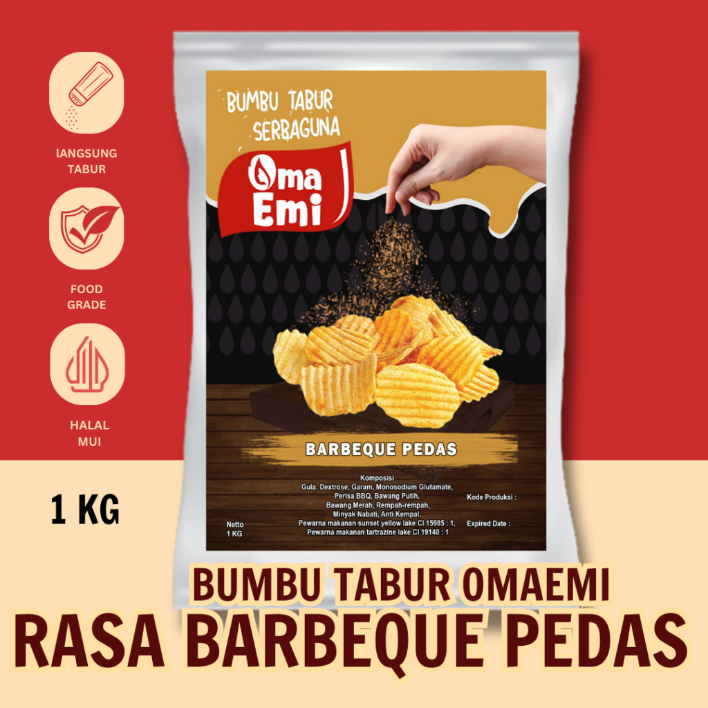 

BUMBU TABUR BBQ PEDAS KEMASAN 1 KG FOOD GRADE