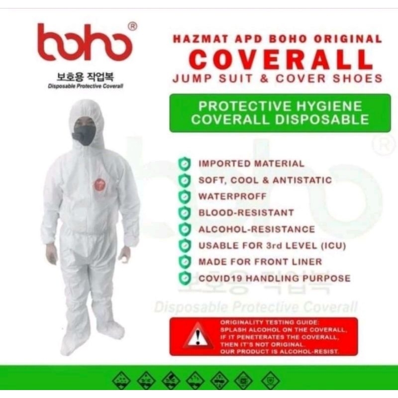 BAJU APD MEDIS HAMZAT APD BOHO ASLI 100% ORIGINAL | HAZMAT SUIT | HAMZAT ANTI AIR | HAMZAT 1SET
