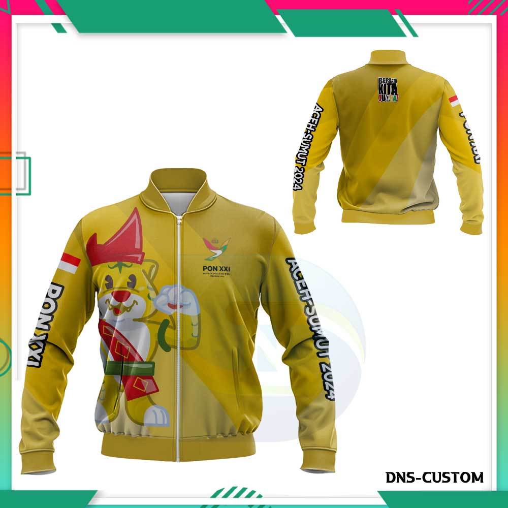 Jaket Pria PON XXI ACEH Fullprint Jaket Bomber Pria Special PON Aceh Sumut 2024
