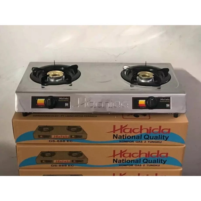 Hachida kompor gas 2 tungku GS 888 EC kompor stainless steel GS888