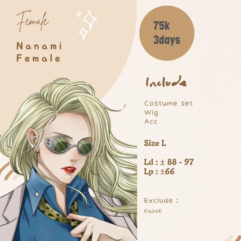 rental costum cosplay nanami female