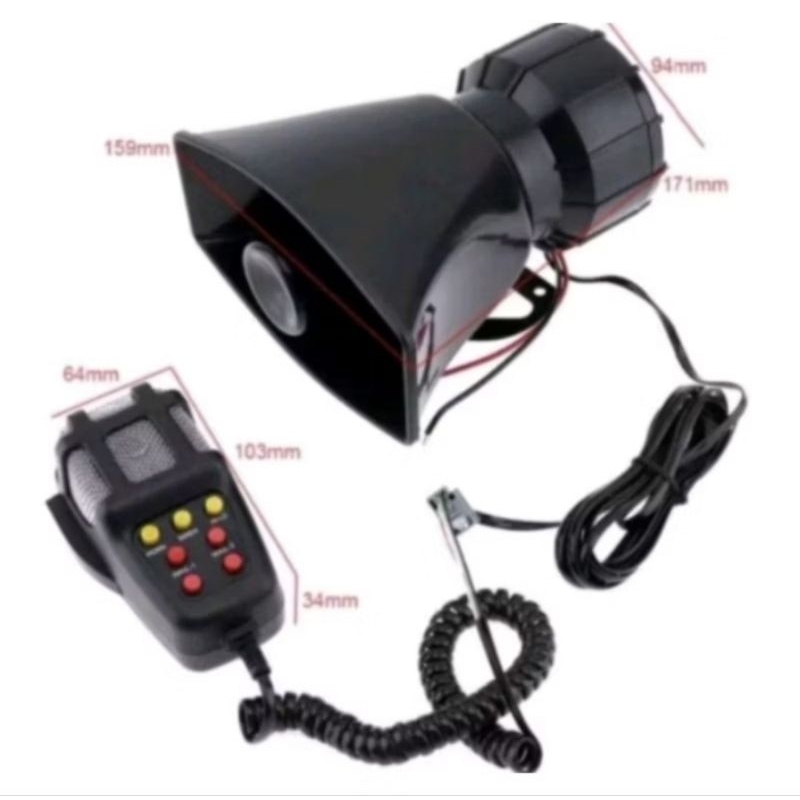 KLAKSON SIRINE TOA 7SUARA PLUS MIC MOBIL DAN MOTOR PATWAL POLISI AMBULANCE DAMKAR