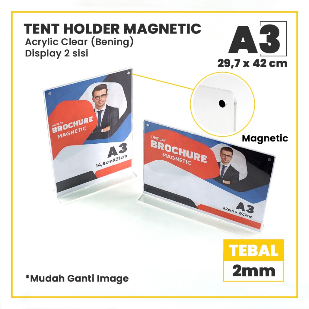 

Tempat Brochure - Papan Menu - Tent Holder Acrylic/Akrilik Ukuran A3 Bahan Acrylic/Akrilik