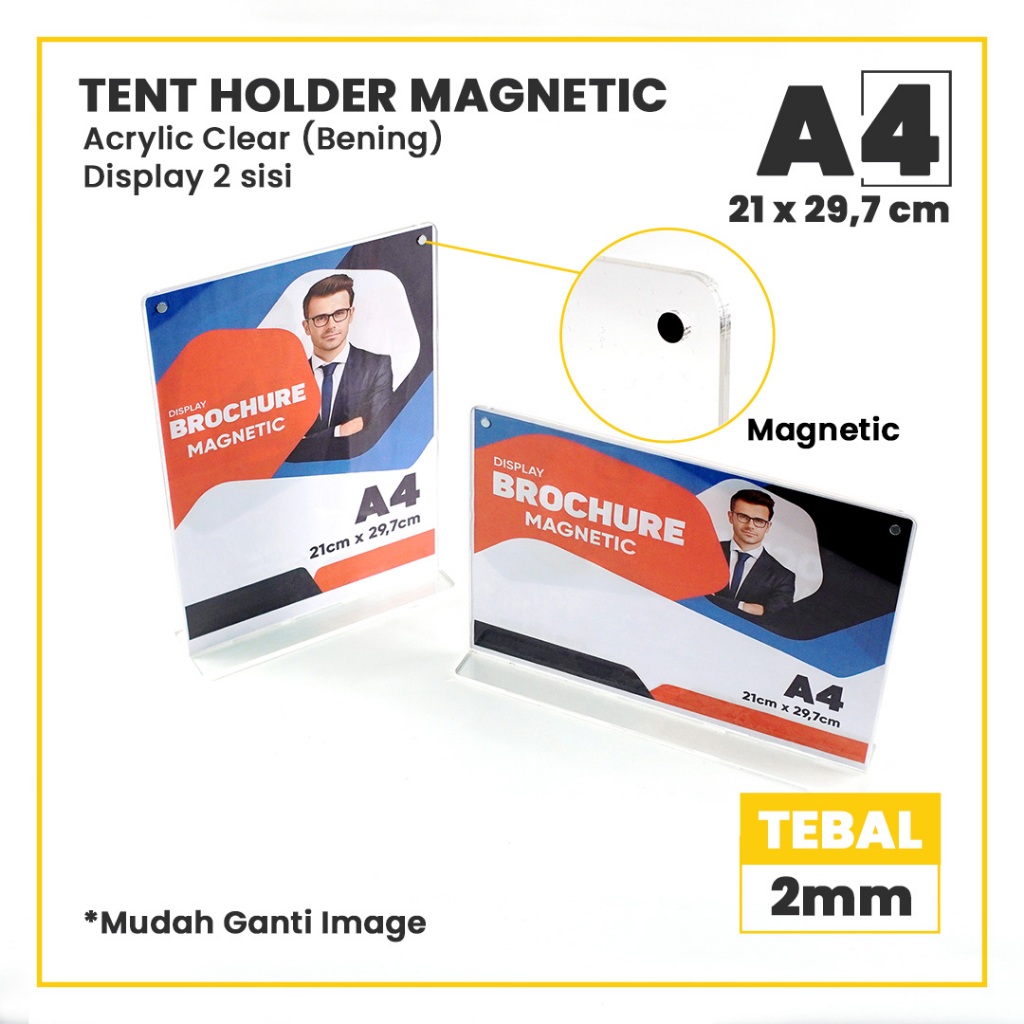 

Tempat Brochure - Papan Menu - Tent Holder Acrylic/Akrilik Ukuran A4