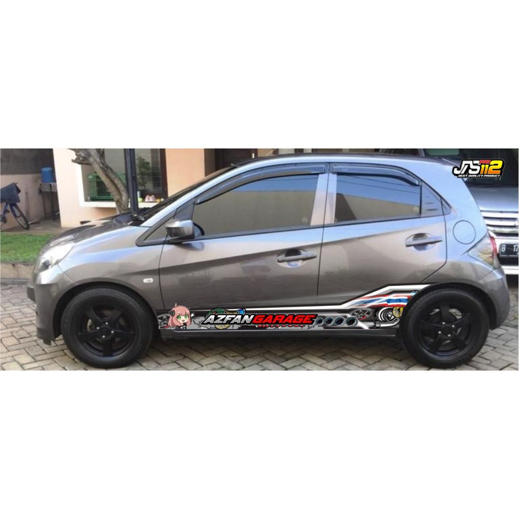 Decal Sticker Mobil brio new Agya Ayla Jazz Brio Yaris Body Samping Free Custom Nama stiker livery m