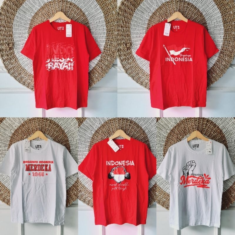 KAOS DEWASA UNIQLO MERAH PUTIH MERDEKA 17 AGUSTUS