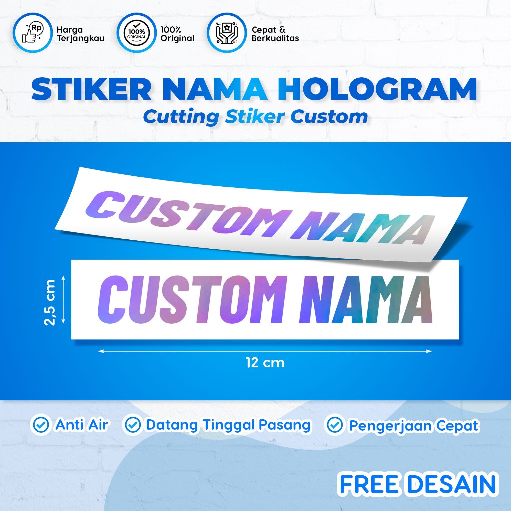 

STICKER HOLOGRAM CUSTOM, STIKER NAMA CUSTOM, CUSTOM STIKER NAMA HOLOGRAM CUTTING