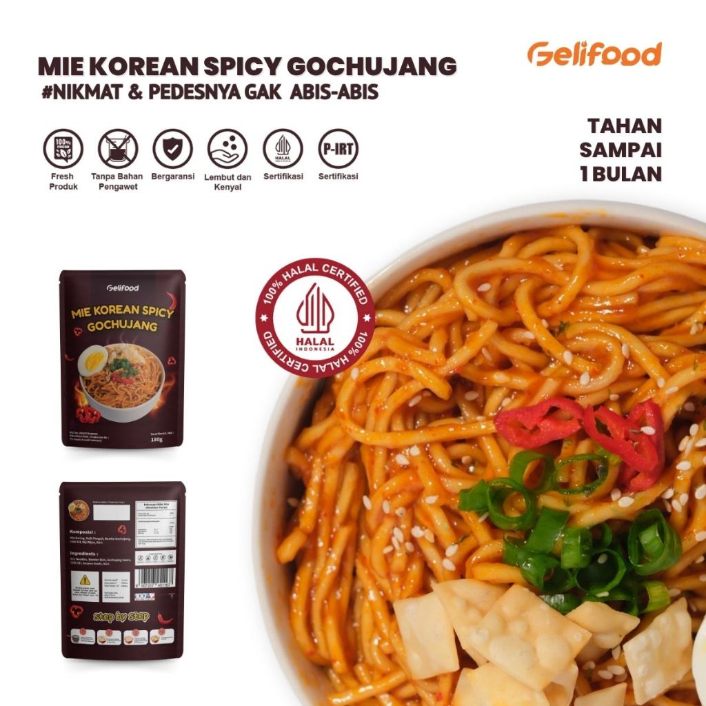 

Gelifood - Mie Goreng Pedas Korean Spicy Gochujang 180gr
