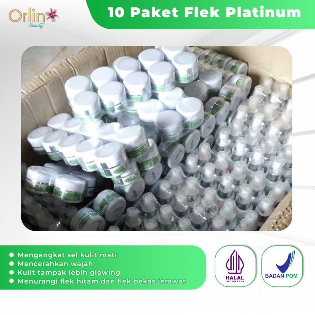 Paket Reseller 10 Paket Flek Platinum Orlin Beauty Memudarkan Flek Hitam BPOM