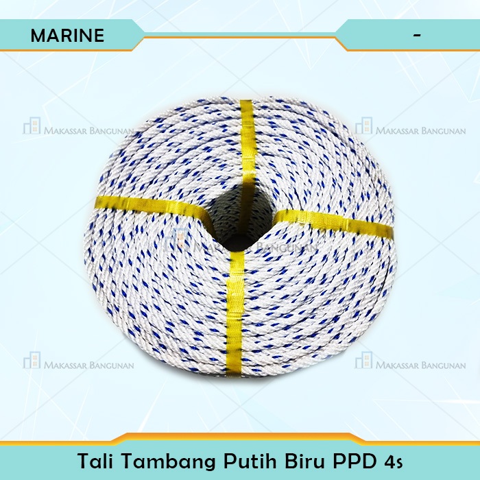 

Tali Tambang Plastik MARINE Tali PPD 4S Putih Biru Panjang 200 Meter