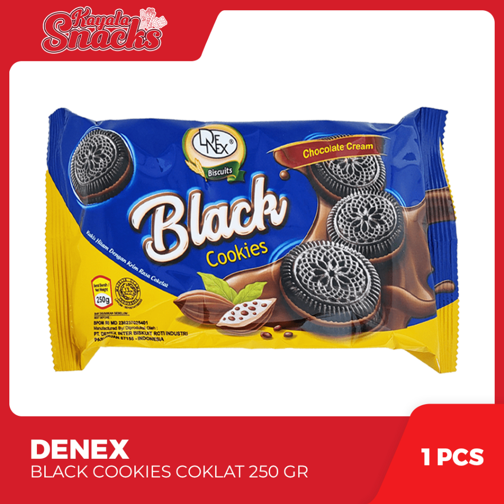 

DENEX Black Cookies Coklat 250gr - 1 Pack x 7 Pcs