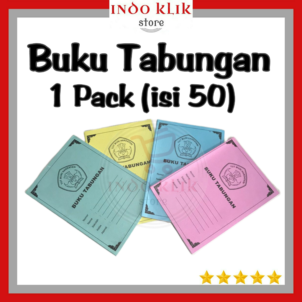 

HJK Buku Tabungan Anak Sekolah / Tabungan Kecil / Koperasi / 1 Pak Isi 50 Buku 10 Lembar Soft Cover