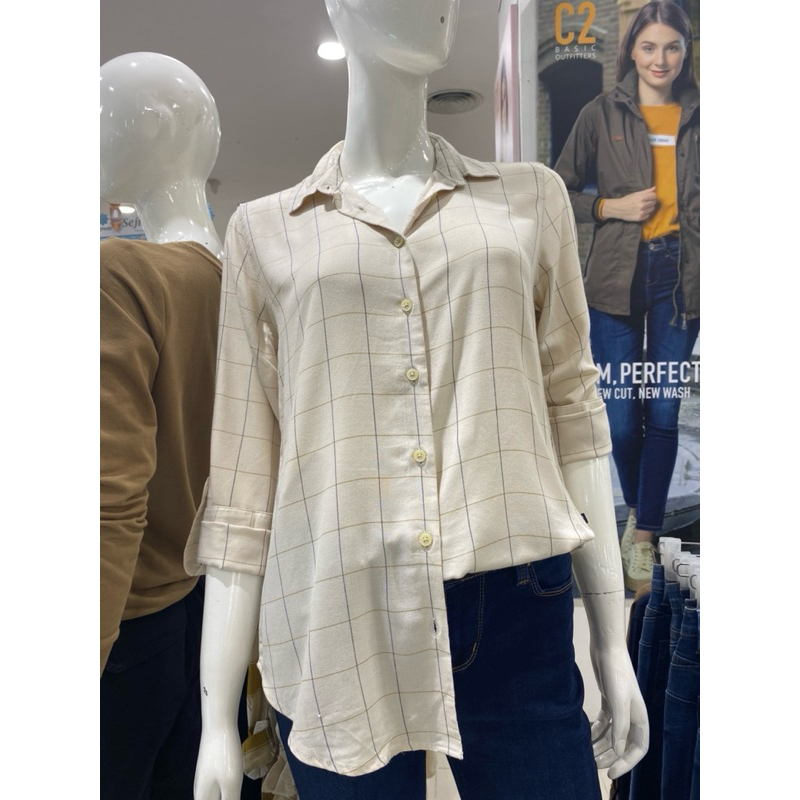 kemeja casual wanita brand C2 original