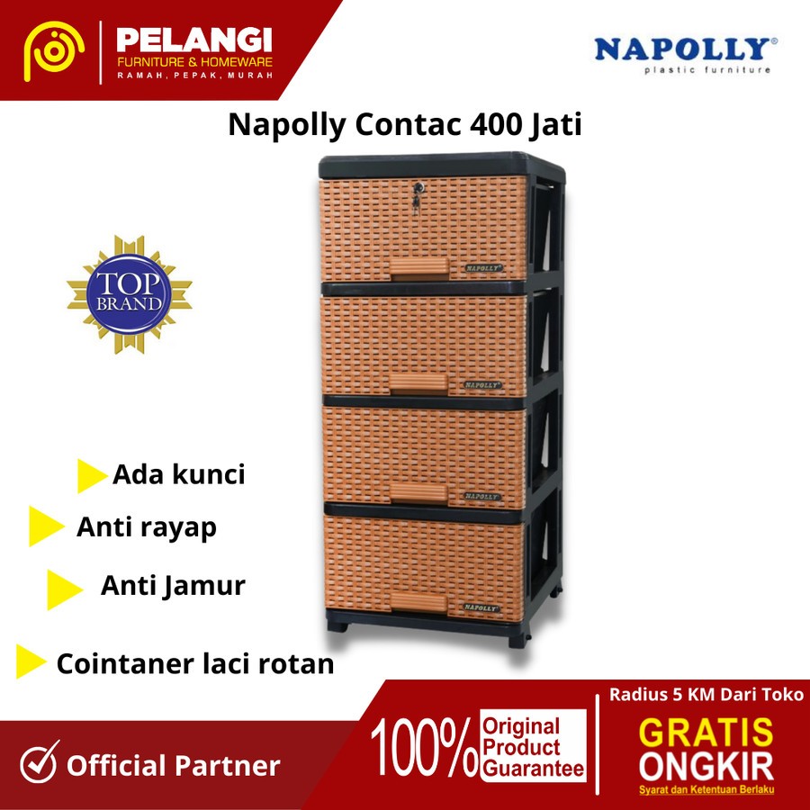 Lemari Napolly Contac | Laci Plastik 4 Susun / 5 Susun | Lemari Plastik Susun | Rak Plastik