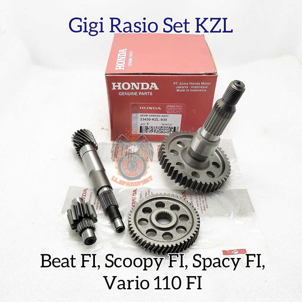 Gear Rasio Set Honda KZL Gigi Rasio Assy Asli Original Beat FI Spacy FI Scoopy FI Vario 110 FI Gear 