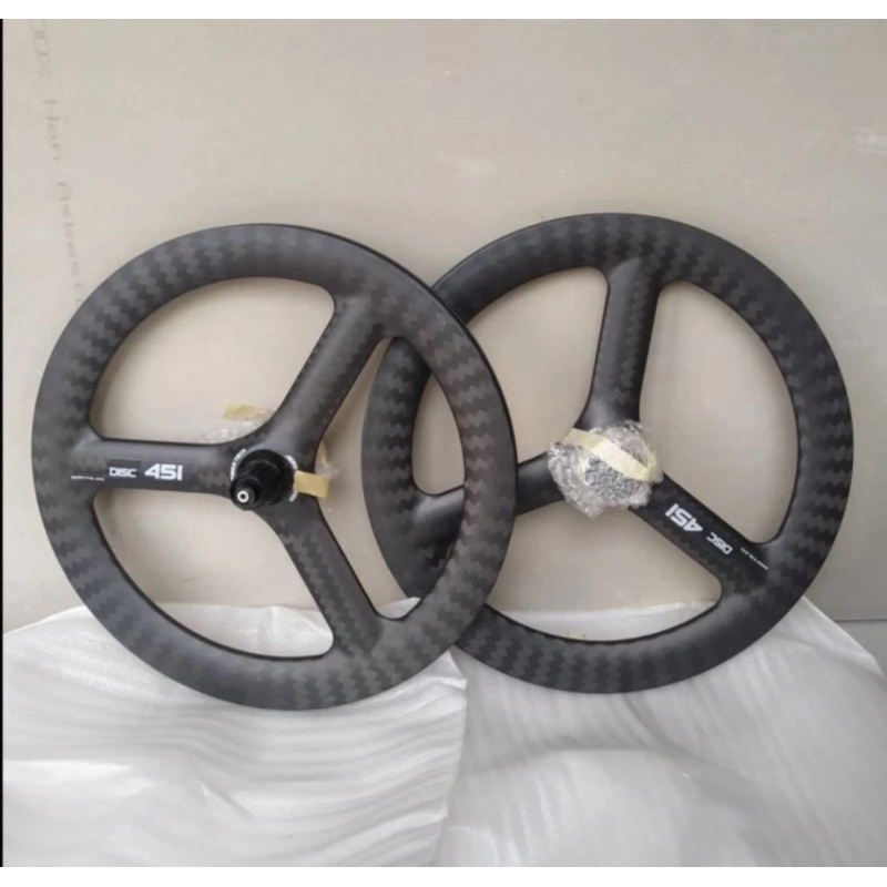 Wheelset Sepeda Carbon Nautilus 3 Spoke 22 inch 451 Discbrake
