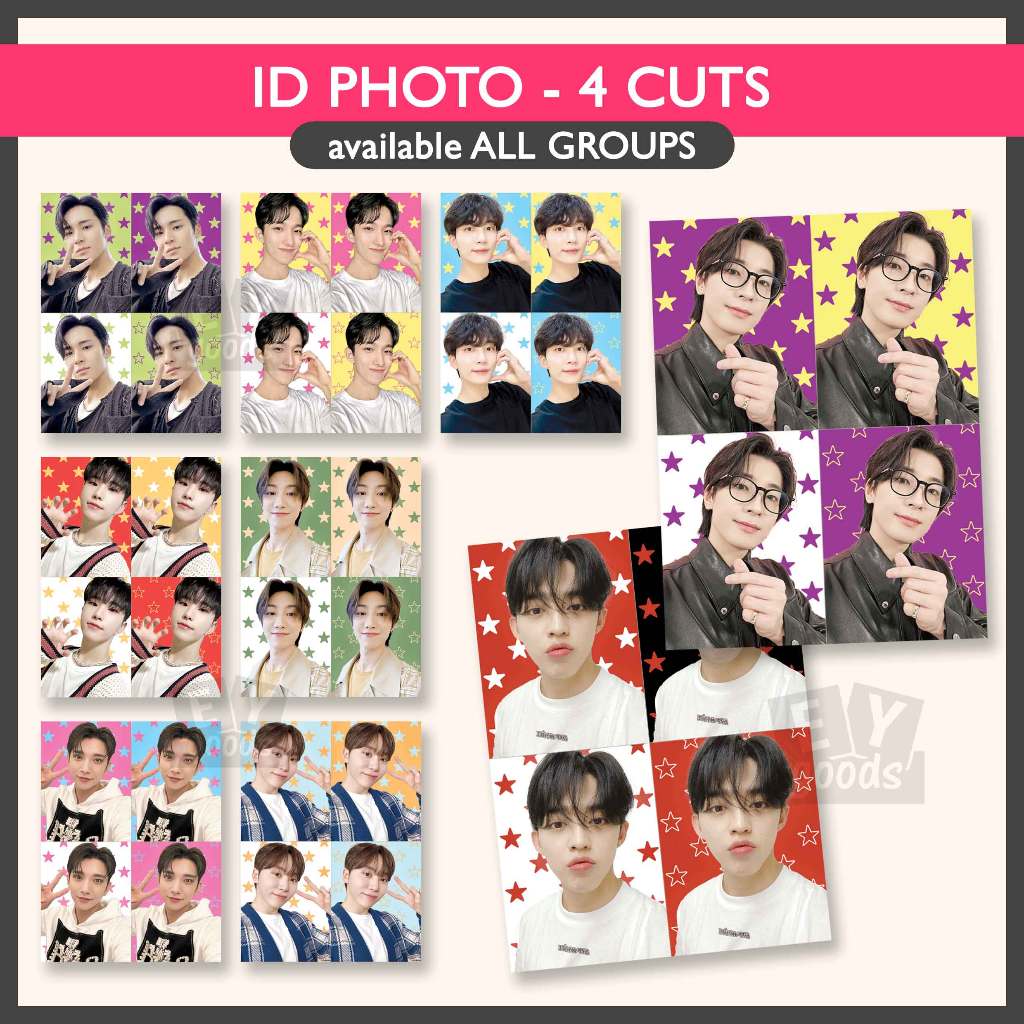 ID PHOTO 4 Cuts - Seventeen Nct Enhypen Bts Exo Txt Stray Kids Treasure PAS FOTO PHOTO ID DECO KPOP 